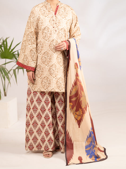Beige Lawn 3Pc Stitched - ALP-3PS-2288