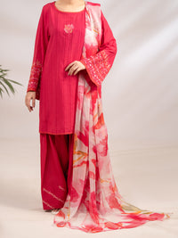 Pink Cotton Dobby 3Pc Unstitched - ALP-3PS-2323
