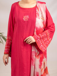 Pink Cotton Dobby 3Pc Unstitched - ALP-3PS-2323