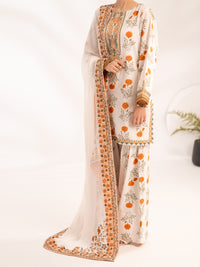 Off White Lawn Stitched 3Pc - ALP-3PS-2311