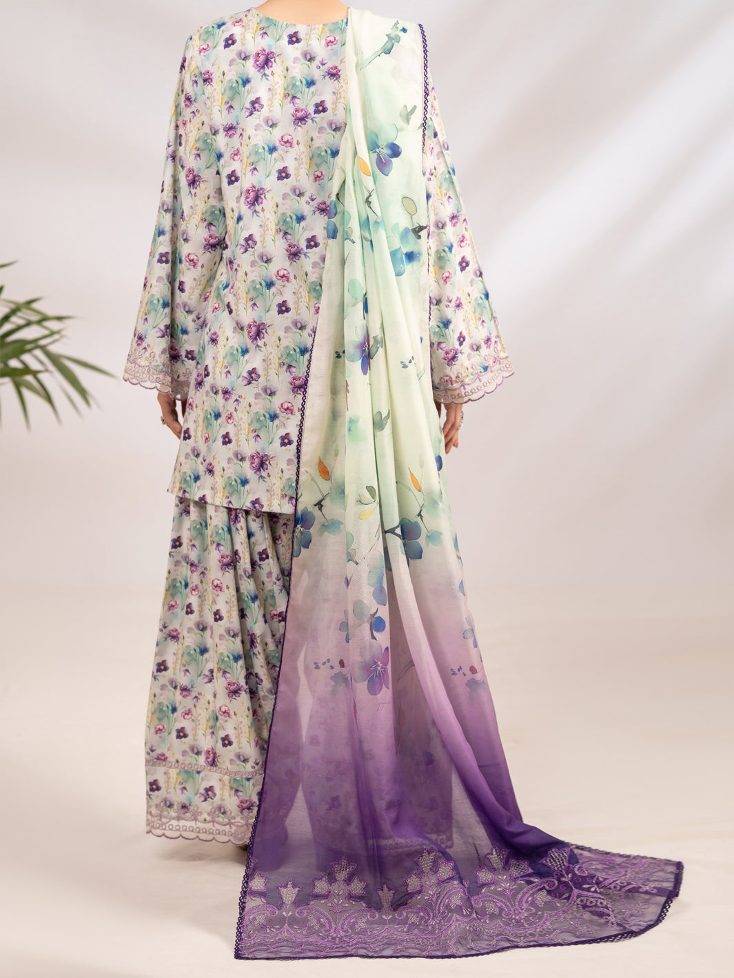 Light Green Poly-Lawn 3Pc Stitched - ALP-3PS-2361