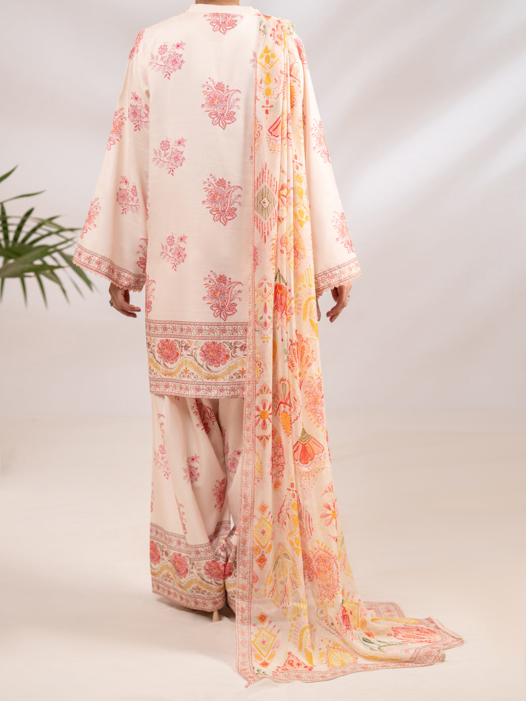 Peach Poly-Raw Silk 3Pc Stitched - ALP-3PS-2302