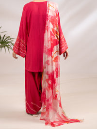 Pink Cotton Dobby 3Pc Unstitched - ALP-3PS-2323