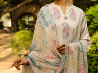 Beige Poly-Raw Silk 3Pc Stitched - ALP-3PS-2303