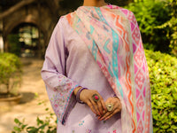 Lilac Poly-Raw Silk 3Pc Stitched - ALP-3PS-2304