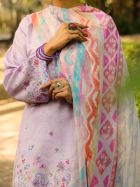 Lilac Poly-Raw Silk 3Pc Stitched - ALP-3PS-2304