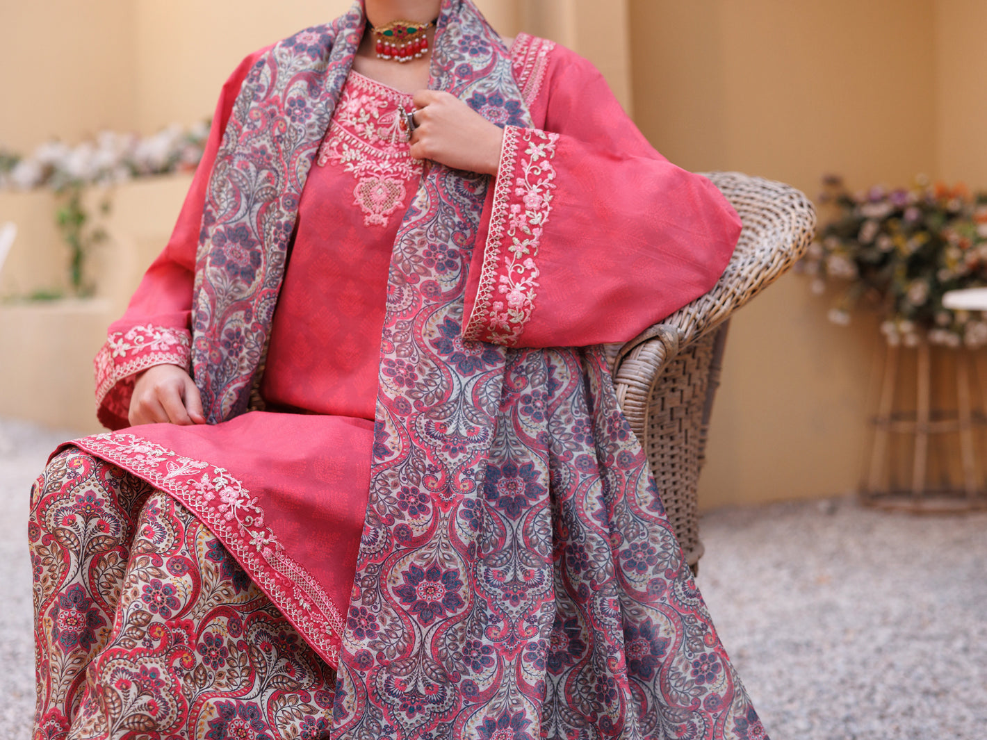 Light Pink Lawn Stitched 3Pc - ALP-3PS-2307