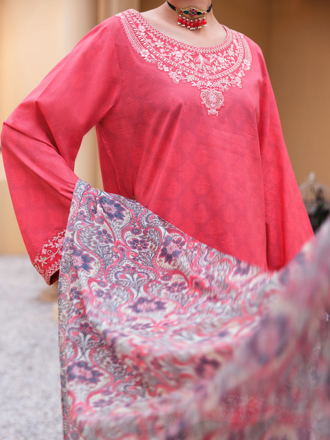 Light Pink Lawn Stitched 3Pc - ALP-3PS-2307