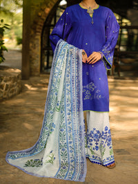 Blue Cambric 3Pc Stitched - ALP-3PS-2308