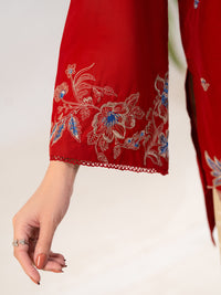 Maroon Cambric 3Pc Stitched - ALP-3PS-2310