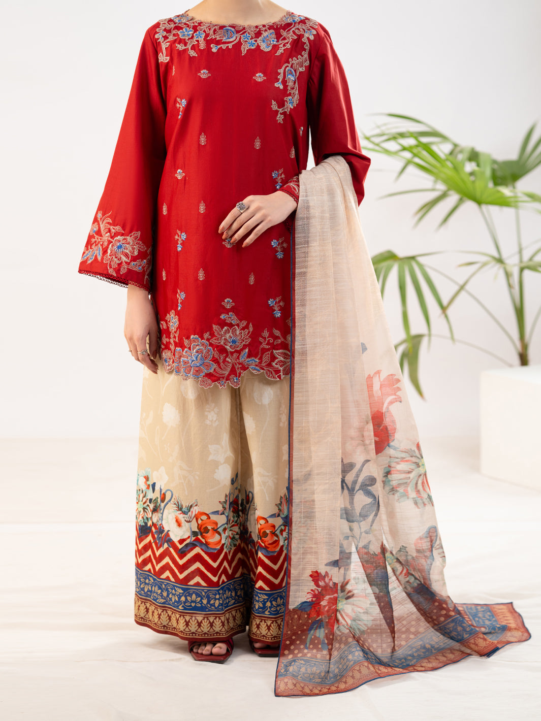 Maroon Lawn 3Pc Unstitched - ALP-3PS-2310