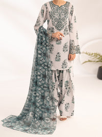 Teal Cambric 3Pc Stitched - ALP-3PS-2313