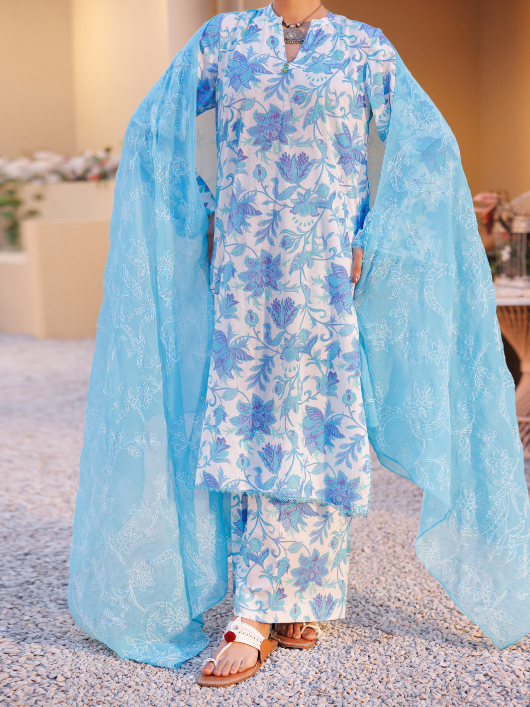 Ice Blue Lawn 3Pc Stitched - ALP-3PS-2315