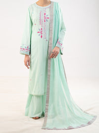 Light Green Lino Kara 3Pc Stitched - ALP-3PS-2320