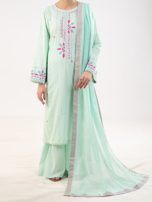 Light Green Lino Kara 3Pc Stitched - ALP-3PS-2320