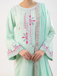 Light Green Lino Kara 3Pc Stitched - ALP-3PS-2320