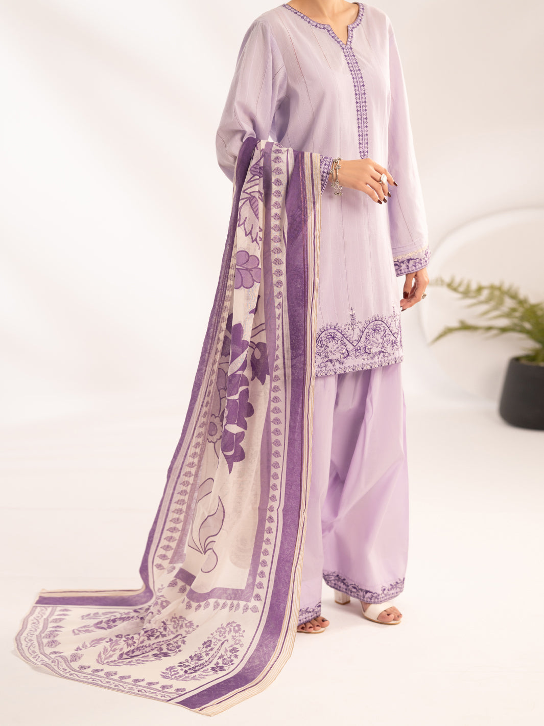 Light Purple Dobby Stitched 3Pc - ALP-3PS-2321