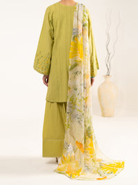 Green Cotton Dobby 3Pc Unstitched - ALP-3PS-2325