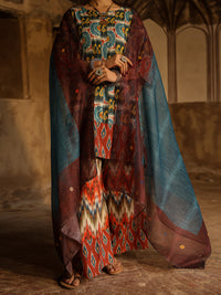 Teal Stripe Cotton 3Pc Stitched - ALP-3PS-2327