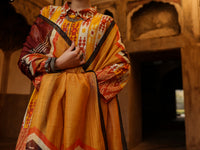 Mustard Square Cotton 3Pc Stitched - ALP-3PS-2329