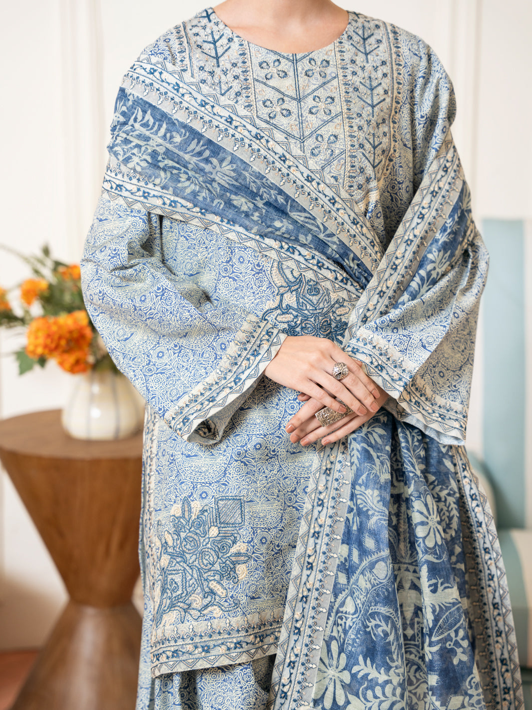Light Blue Silk Lawn 3Pc Stitched - ALP-3PS-2332