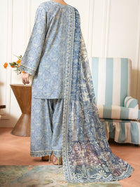 Light Blue Silk Lawn 3Pc Stitched - ALP-3PS-2332