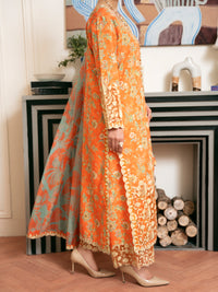 Orange Silk Lawn Stitched 3Pc - ALP-3PS-2333