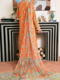 Orange Silk Lawn Stitched 3Pc - ALP-3PS-2333