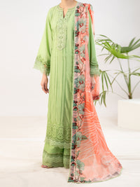 Light Green Silk Lawn 3Pc Stitched - ALP-3PS-2341