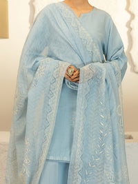 Sky Blue Dobby Stitched 3Pc - ALP-3PS-2345