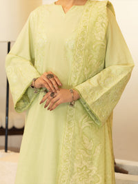 Light Green Dobby Square Stitched 3Pc - ALP-3PS-2346