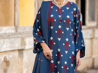 Blue Yarn Dyed Stitched 3Pc - ALP-3PS-2347