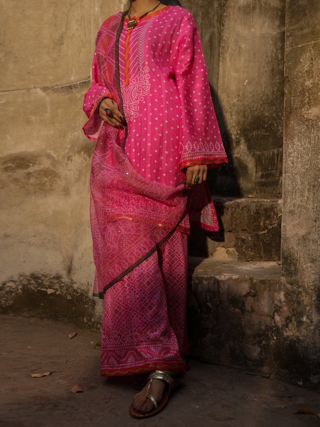 Pink Dobby Stitched 3Pc - ALP-3PS-2354