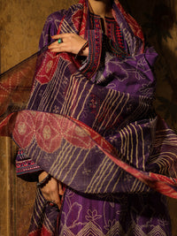 Purple Dobby 3Pc Stitched - ALP-3PS-2355