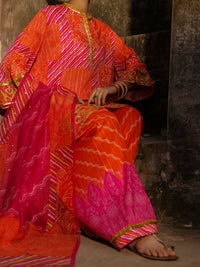 Orange Lino Kara 3Pc Stitched - ALP-3PS-2358