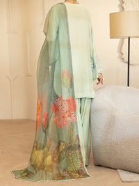 Light Green Viscose Sheesha Silk Stitched 3PC - ALP-3PS-2368