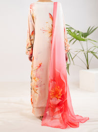 Peach Thai Silk Stitched 3Pc - ALP-3PS-2371