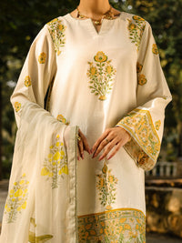 Off White Lawn Stitched 3Pc - ALP-3PS-2374