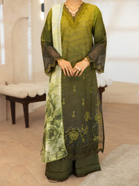 Mehndi Green Lawn Stitched 3PC - ALP-3PS-2379