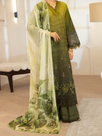 Mehndi Green Lawn Stitched 3PC - ALP-3PS-2379