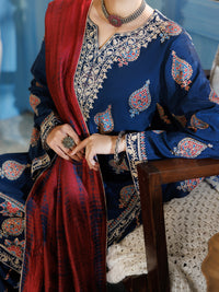 Blue Thai Silk Stitched 3Pc - ALP-3PS-2380