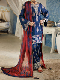 Blue Thai Silk Stitched 3Pc - ALP-3PS-2380