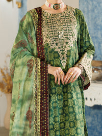 Green Thai Silk Stitched 3Pc - ALP-3PS-2382