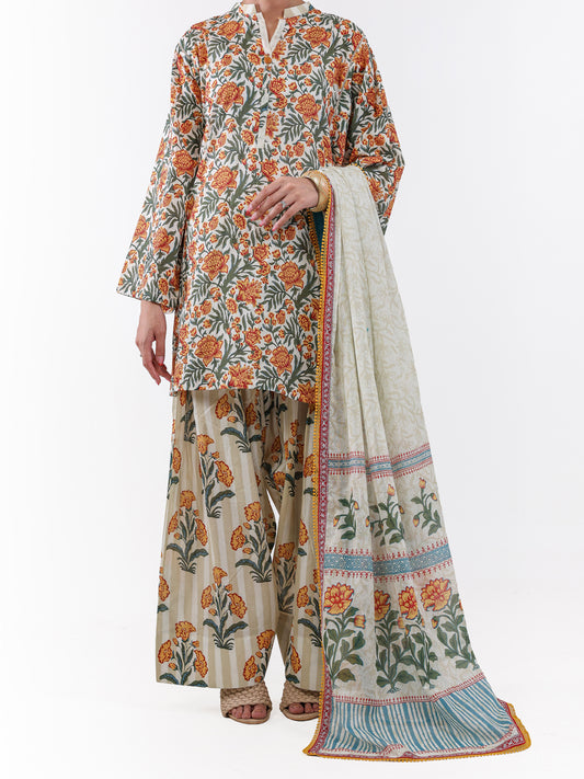 Mustard Lawn 3Pc Unstitched - ALP-3PS-2384