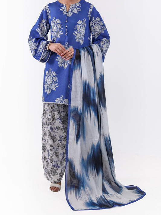 Blue Lawn 3Pc Unstitched - ALP-3PS-2385