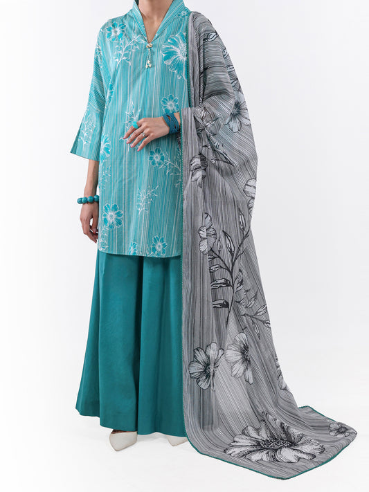 Sea Green Lawn 3Pc Unstitched - ALP-3PS-2387