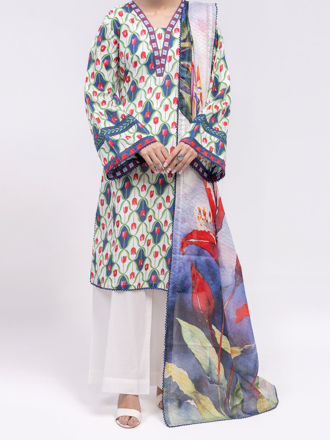 Blue Lawn 3Pc Unstitched - ALP-3PS-2395
