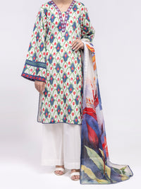 Blue Lawn 3Pc Unstitched - ALP-3PS-2395