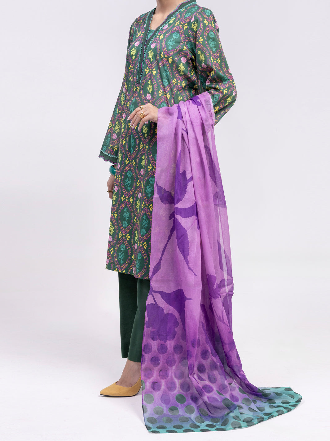 Teal Lawn 3Pc Unstitched - ALP-3PS-2397