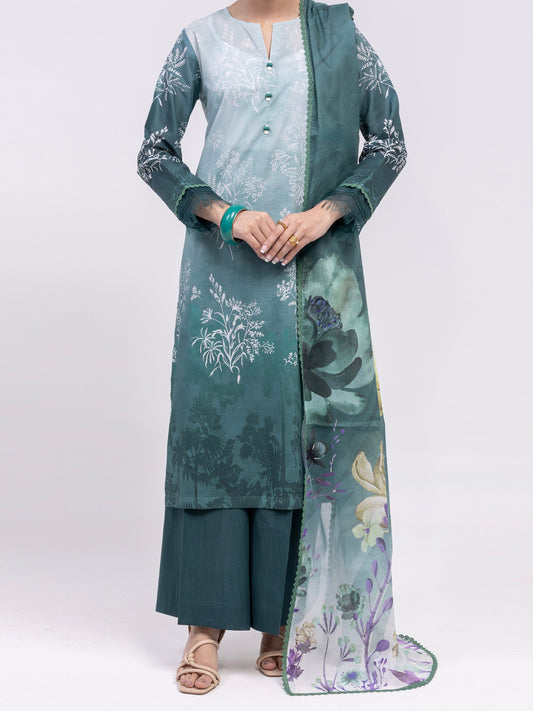 Sea Green Lawn 3Pc Unstitched - ALP-3PS-2398